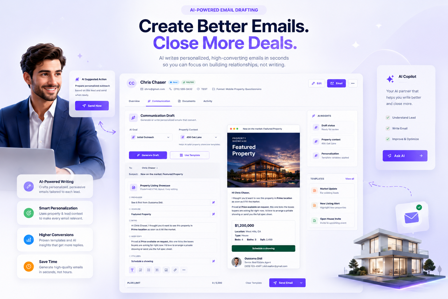 Smart email drafting interface